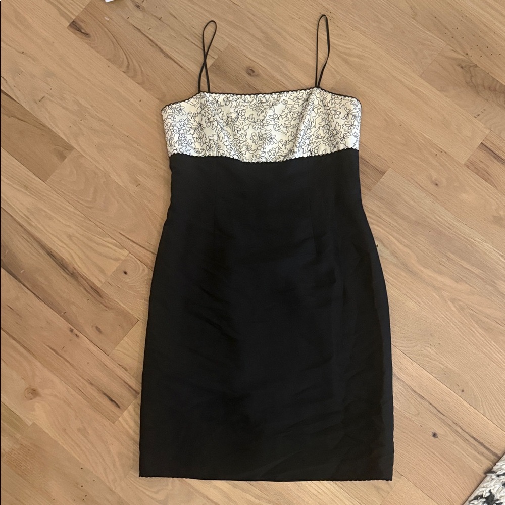 Ann Taylor Elegant Black and White Lace Dress